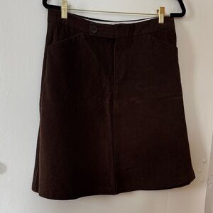 GAP Dark Brown A-Line Corduroy Skirt